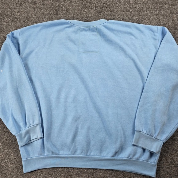 Aviator Nation Large Rainbow Embroidered Relaxed Crew Sweatshirt Sky Blue Unisex - Picture 6 of 12